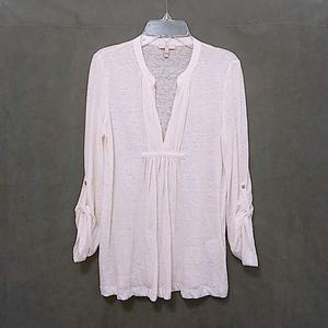 Joie Soft Linen Pleated Front Shirt Top